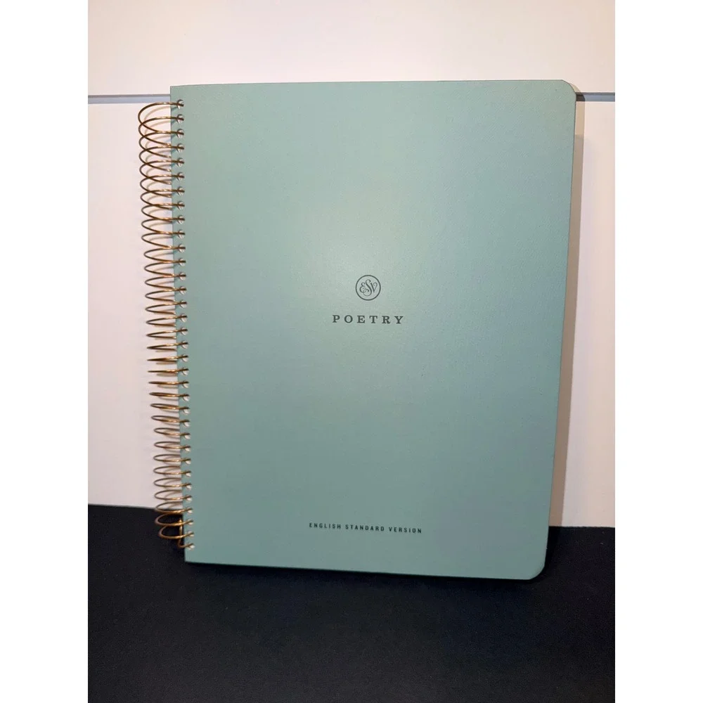 Crossway ESV Spiral-Bound Journaling Bible Poetry Mint Green Gold Wire